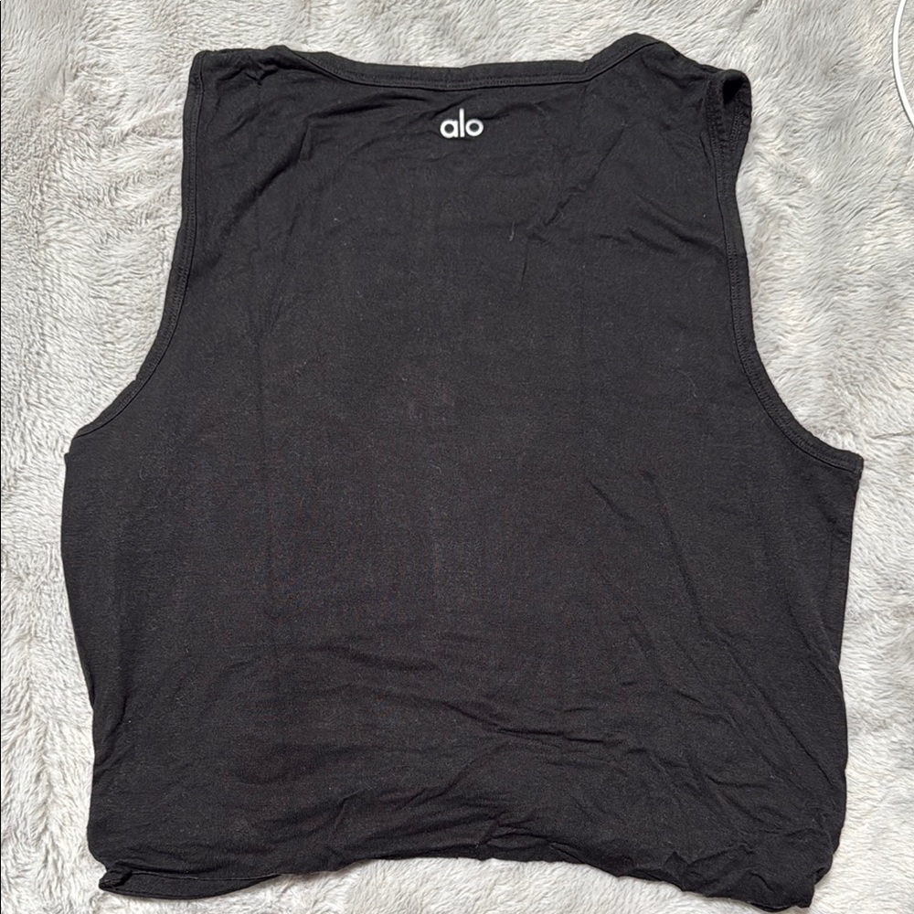 ALO Yoga Black Muscle Tee Tank Top